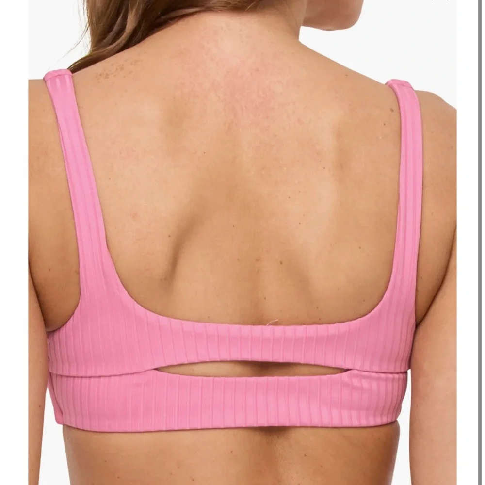 L*Space Bikini 💖 Pink Ribbed Effie Top Size L NWT